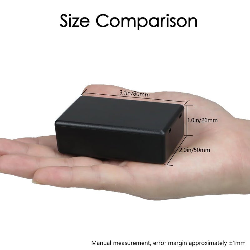 LeMotech 5 Pieces Plastic Project Boxes Junction Case for Electronic Project, Black 3.1 x 2.0 x 1.0 inch (80 x 50x 26 mm) - Image 5